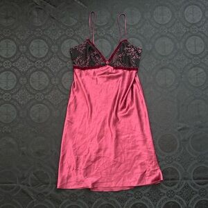 vintage burgundy slip dress